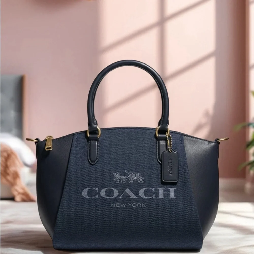 Coach Denim and Leather Elise Satchel